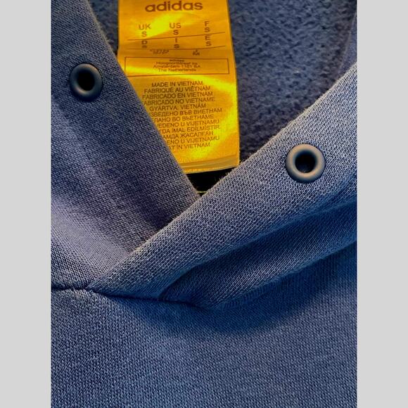 Adidas 3s 3 Stripes Blue Pullover Sweatshirt Hoodie size Small - Picture 6 of 9